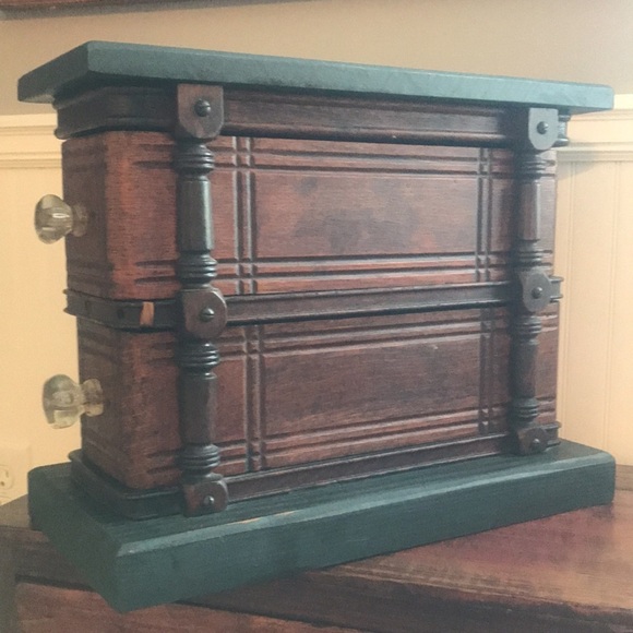 Restored Vintage Sewing Machine Drawer organizer w/ Glass knobs. Refurbished. - Picture 2 of 16